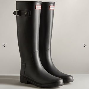 Hunter rain boots black matte